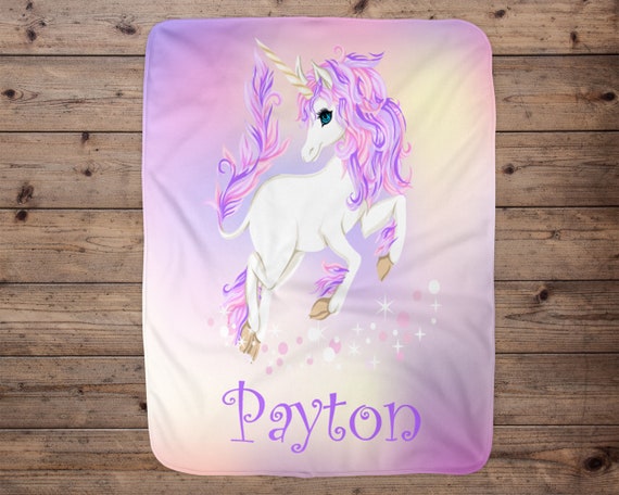 Personalized Pink and Purple Unicorn Girl Name Blanket Unicorn Kid Blanket Unicorn Rainbow Little Girl Room Decor Pink Unicorn Bedroom Etsy