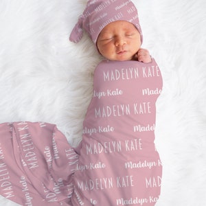 Personalized Baby Girl Custom Pink Name Swaddle For Newborn Baby, Pink Newborn Baby Photo Prop, Newborn Baby Girl Custom Name Swaddle Gift