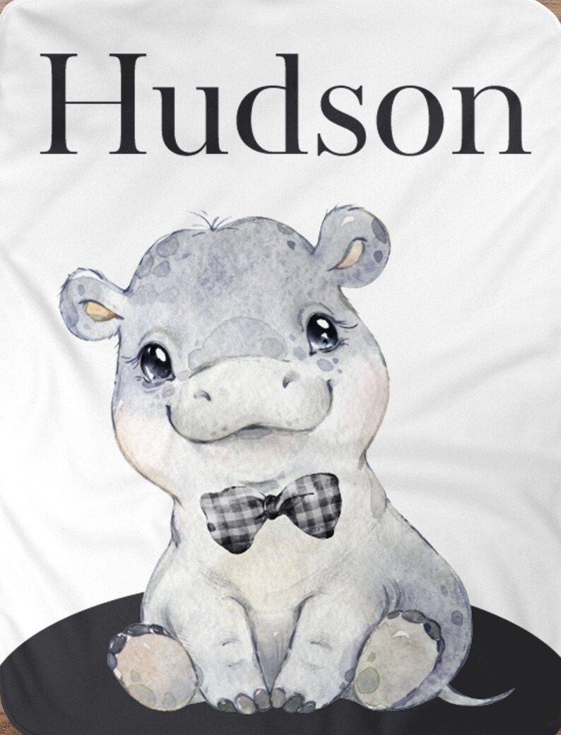 Personalized Hippo Blanket Hippo Custom Blanket Blanket Etsy