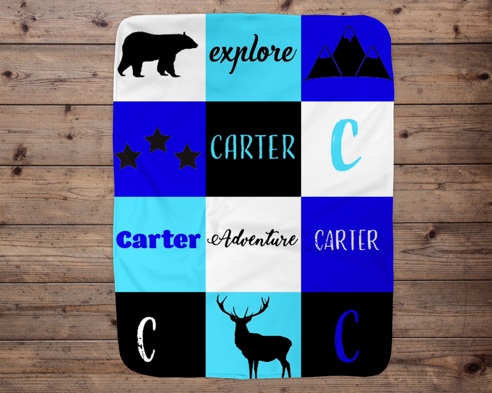 Hunting Custom Baby Blanket Baby Blanket Name Baby Blanket Etsy