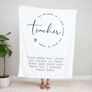 Customized Teachers Influence Class Blanket Gift, Teacher gift, Personalized Teacher Gift, Personalized Teacher Gift, Teacher Appreciation