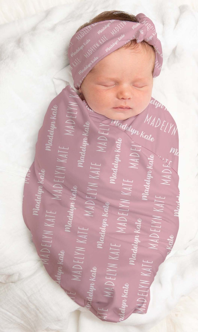 Personalized Baby Girl Custom Pink Name Swaddle for Newborn Etsy