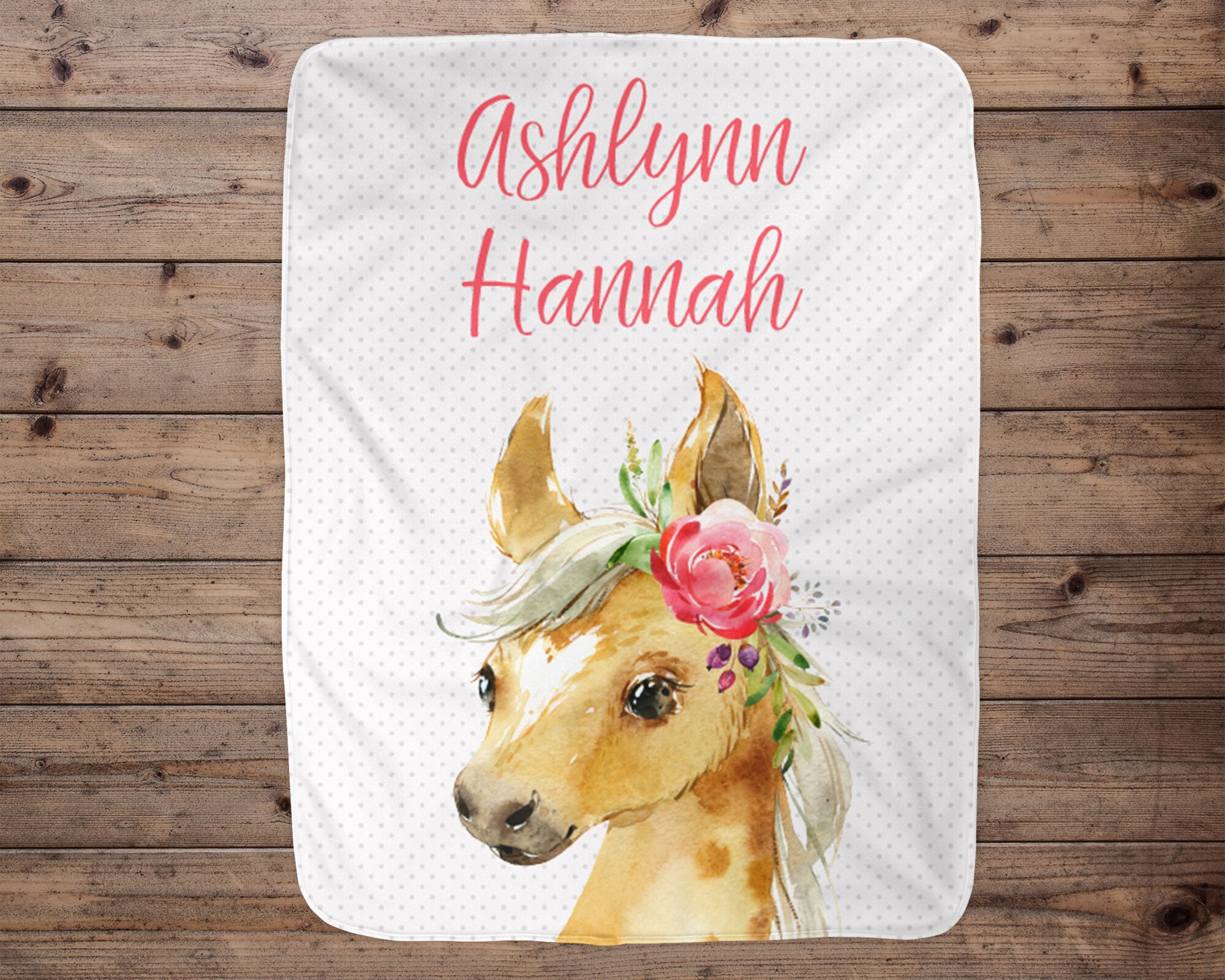 Personalized Horse Baby Blanket Baby Blanket Name Baby Etsy