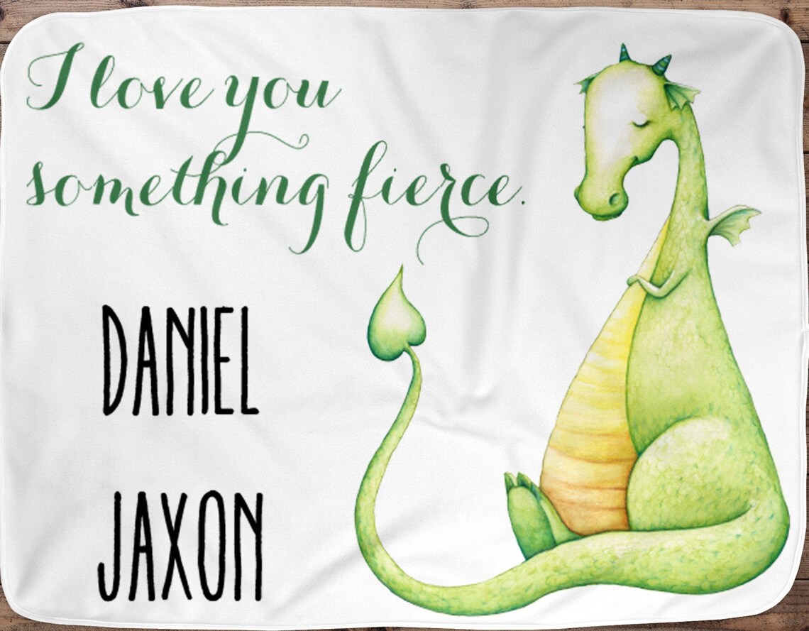 Dragon Personalized Baby Boy Blanket Baby Blanket Name Baby Etsy