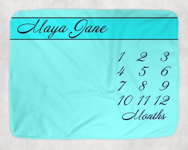 Blue Baby Blanket Milestone Blanket Sporty Baby Bedding Etsy