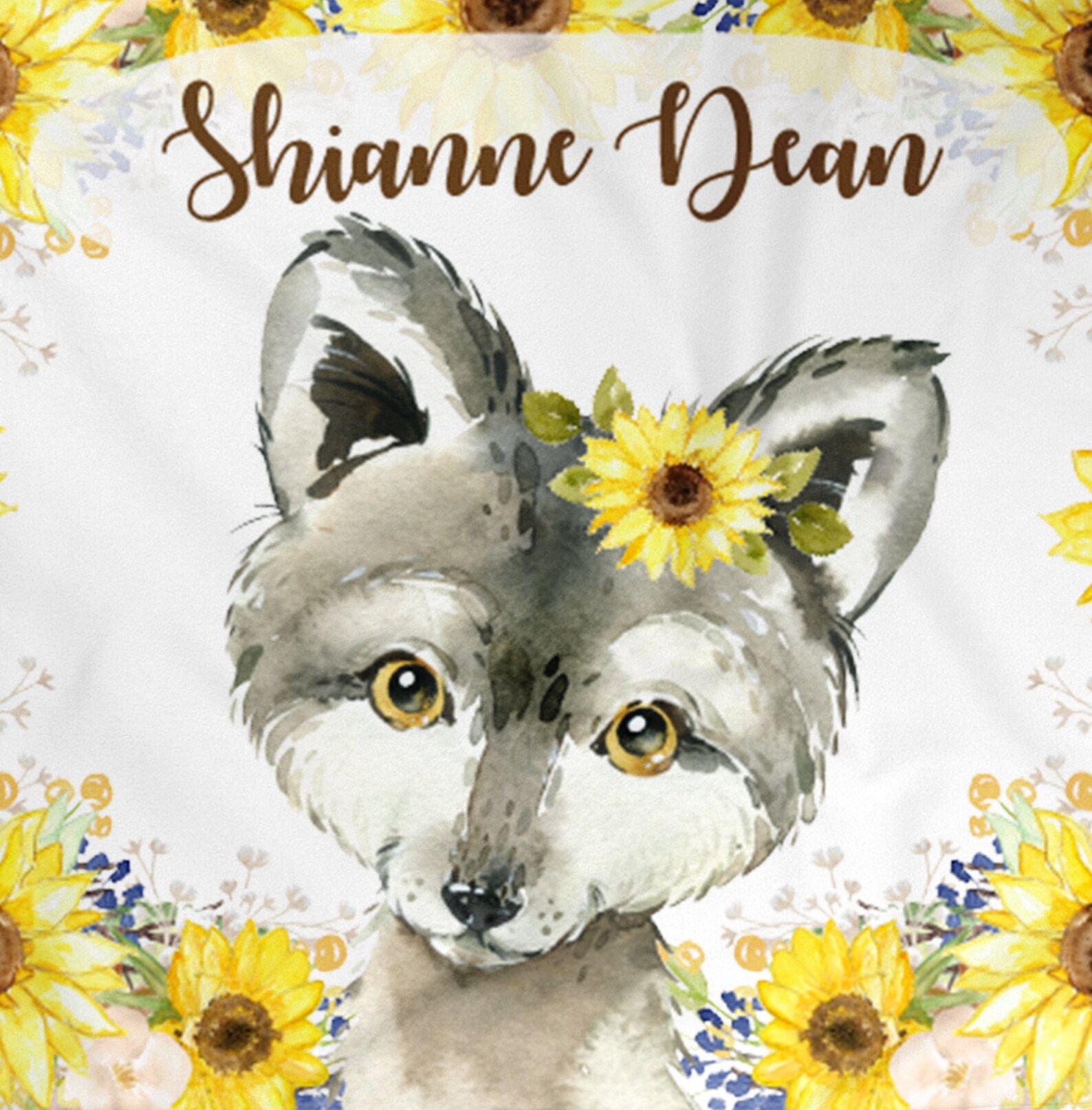 Wolf Personalized Baby Blanket Baby Blanket Name Baby Etsy
