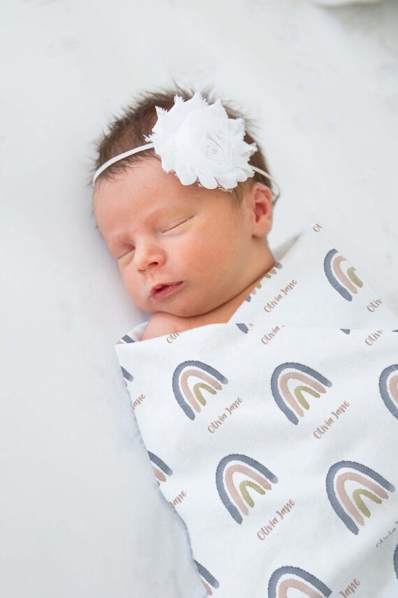 Rainbow swaddle and headband hotsell