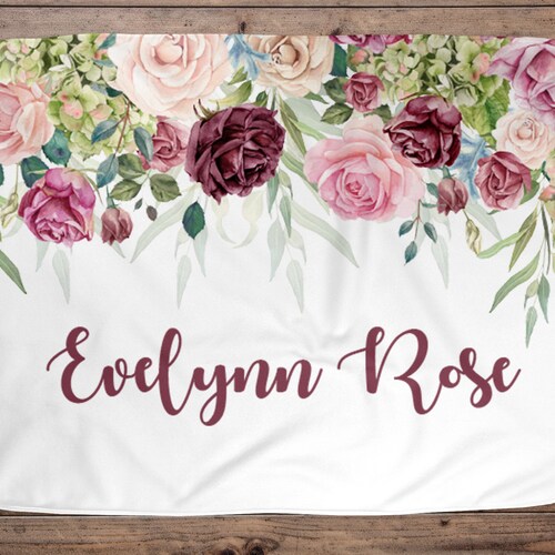 Personalized Baby Girl Blanket Baby Blanket Name Baby Etsy