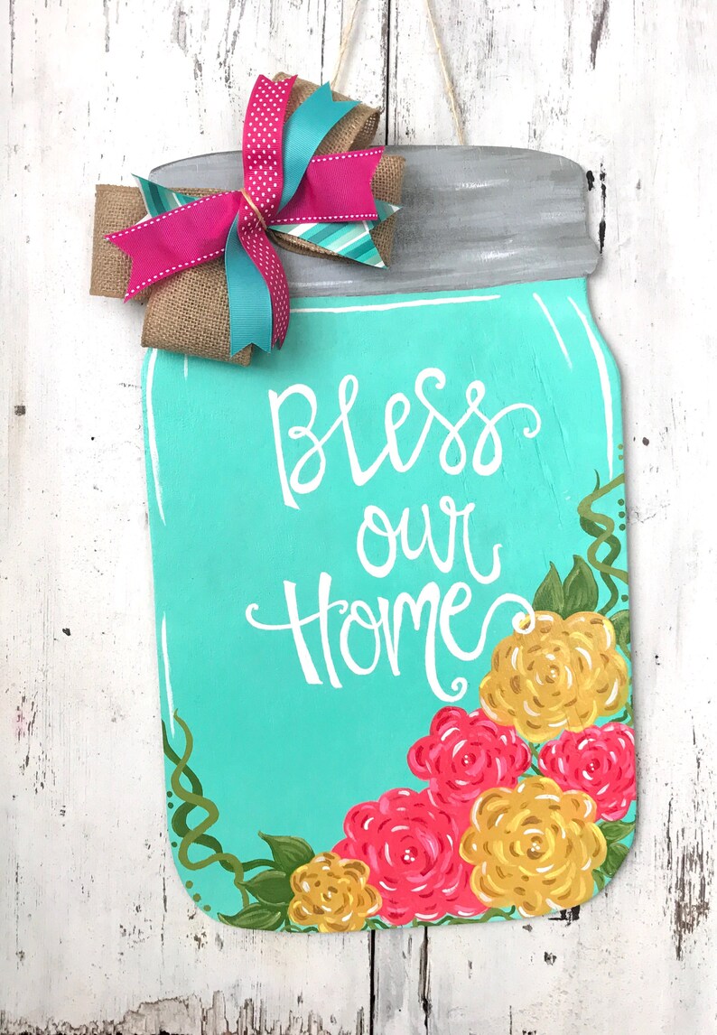 Mason Jar Door Hanger Etsy