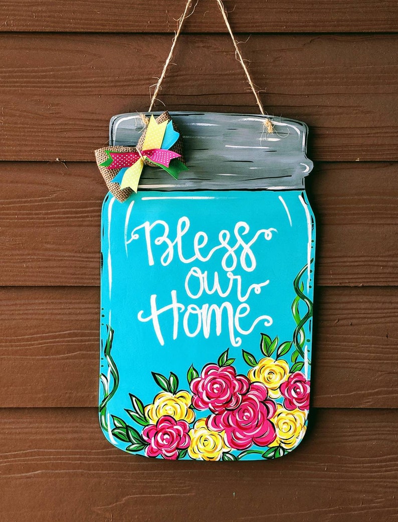Mason Jar Door Hanger Etsy
