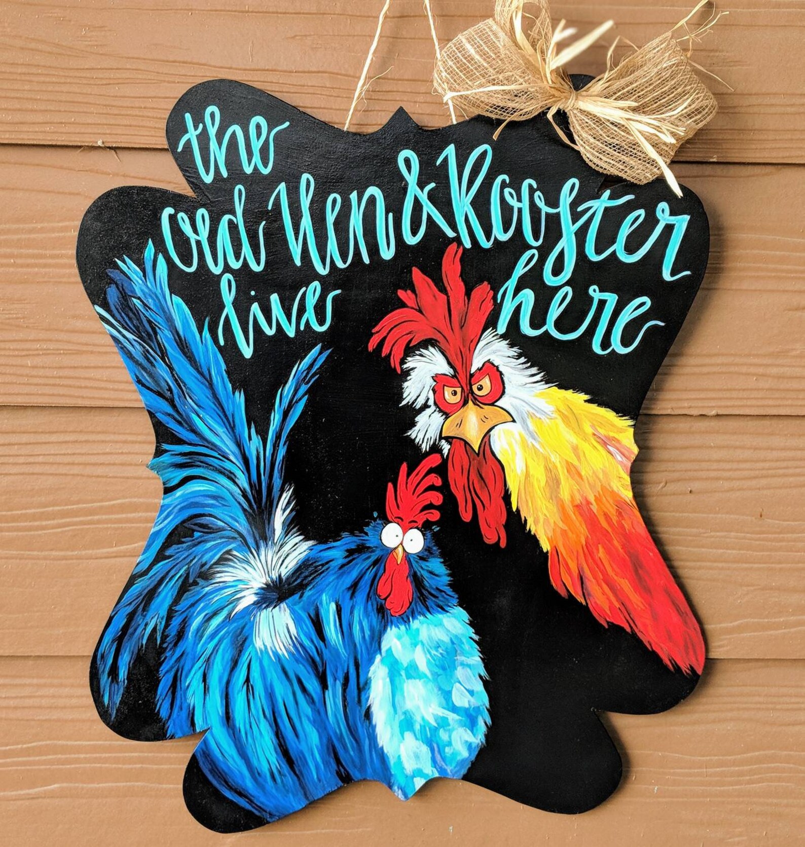 Hen and Rooster Door Hanger Etsy