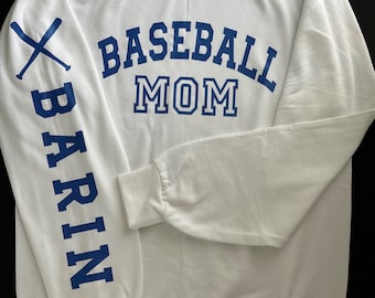 Custom Baseball Mom Sweatshirt, Personalized Sweatshirt, Gift for Mom, Baseball Gift, Baseball Sweatshirt, Custom Gift, Baseball Mom Hoodie