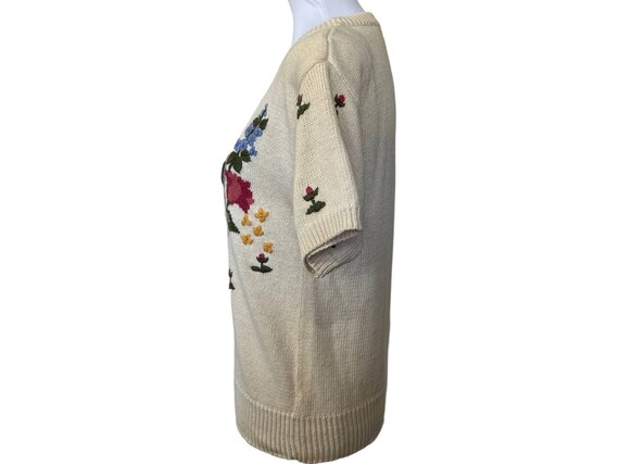 Vintage That's Me Cream Ivory Sweater Embroidered… - image 2
