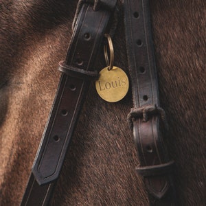 Brass name tag (24mm/0.94 inches)- for Horse tack, lead rope, halter, bridle, saddle, etc.