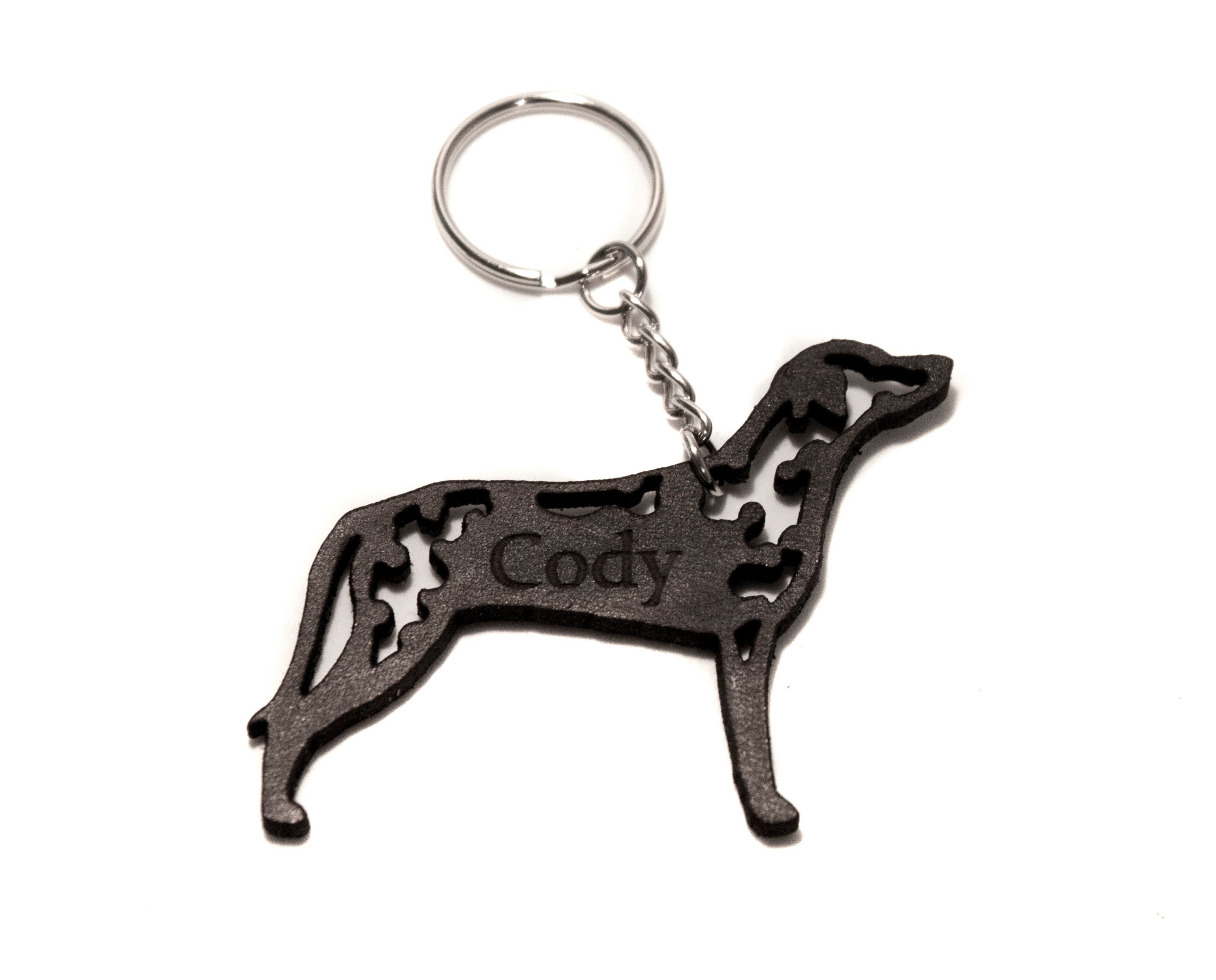 Dog Keychain Leather Keychain With or Without Name Etsy