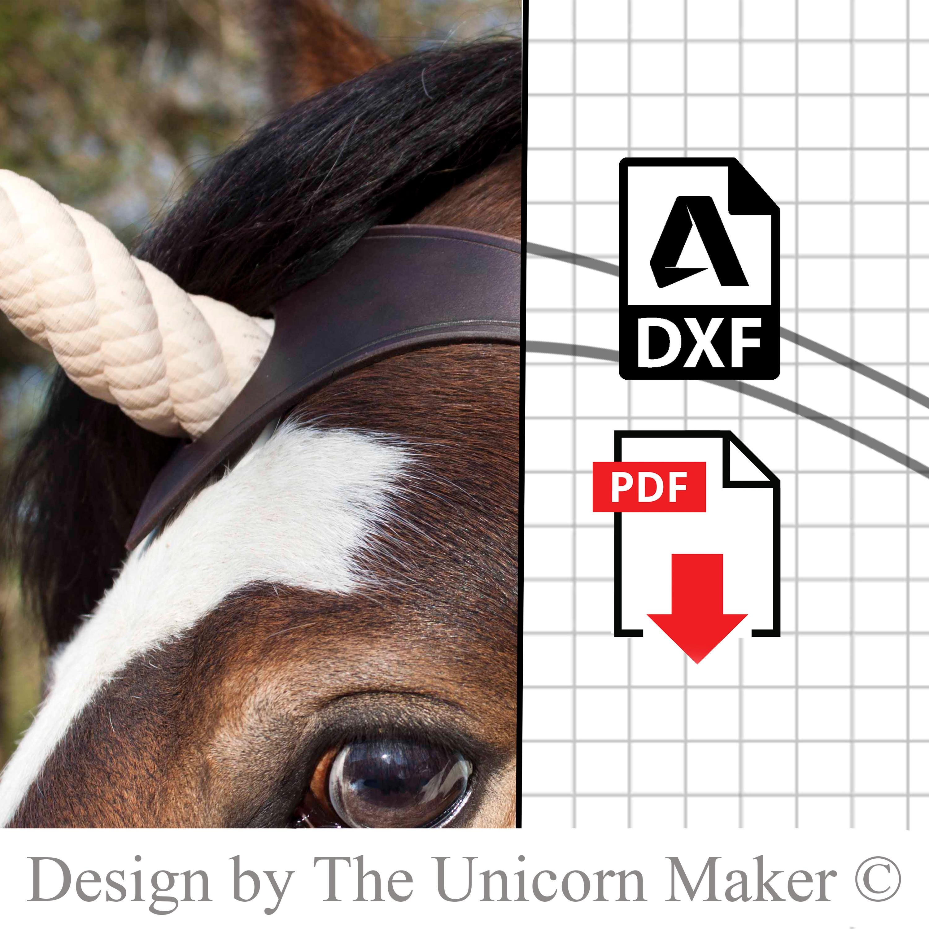 Unicorn Browband DIGITAL PATTERN Pdf Dxf