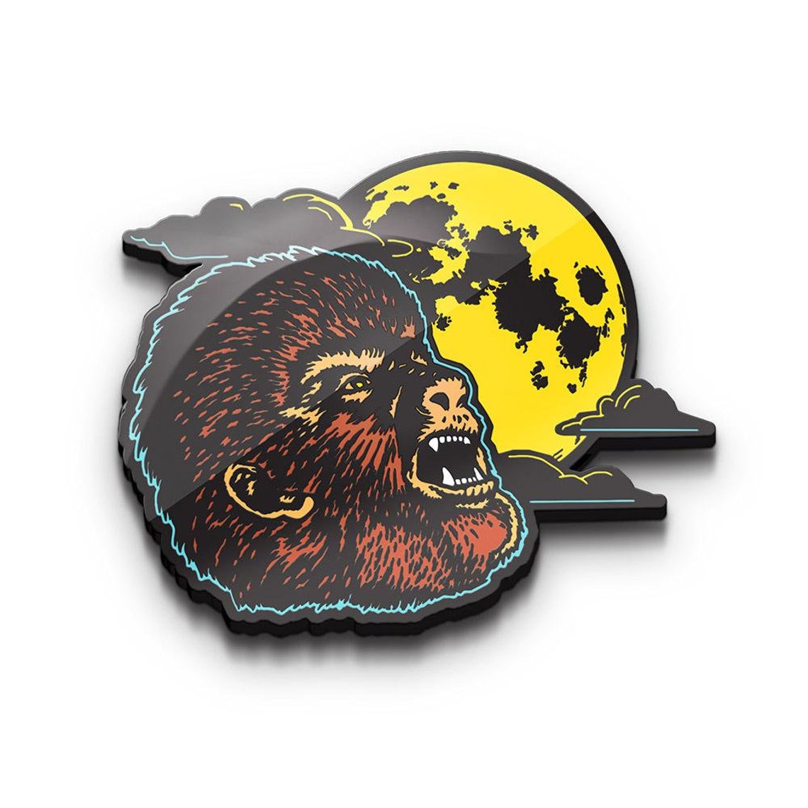 Werewolf Enamel Pin Halloween The Wolfman Pin Universal | Etsy