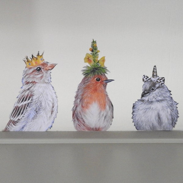 Calcomanía de gorrión, Juego de 3, pegatina de vinilo de pájaro, pegatina de petirrojo, pegatina de pared de gorrión, Calcomanía de pájaro, arte de pared de gorriones, Calcomanía de pájaro, pegatinas de pájaro