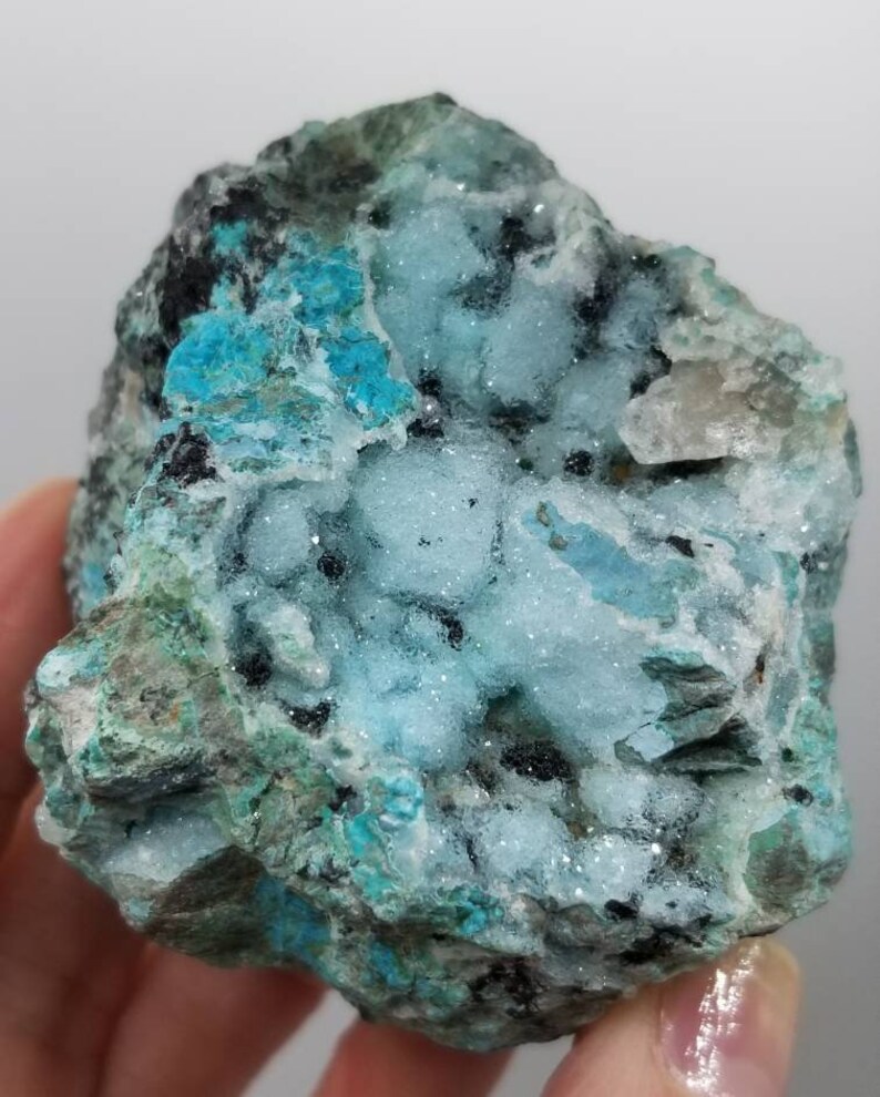 211g ChrysocollaChalcedonyMalachiteGem SilicaHigh QualityCongo
