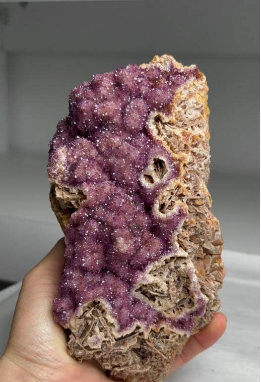 Pink Amethyst After Calcite Pseudomorph