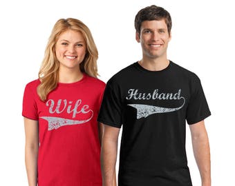 Husband/Wife Shirts for Valentine's Day Couples Husband and Wife T Shirts Husband Tshirt Wife Shirt Funny Valentine Couple Shirt Couple Gift