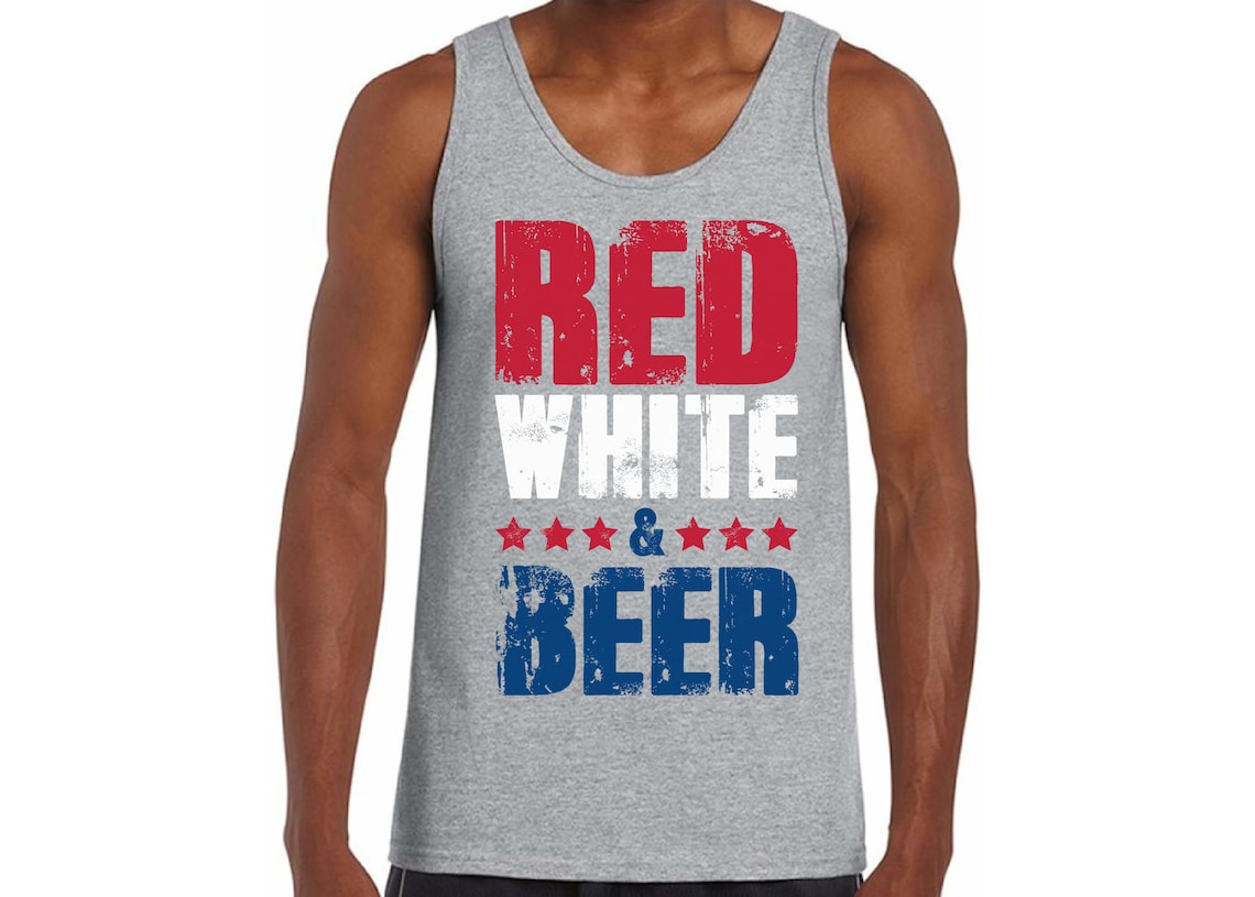 Red White & Beer Tank Top Beer Tank for Independence Day Funny Etsy