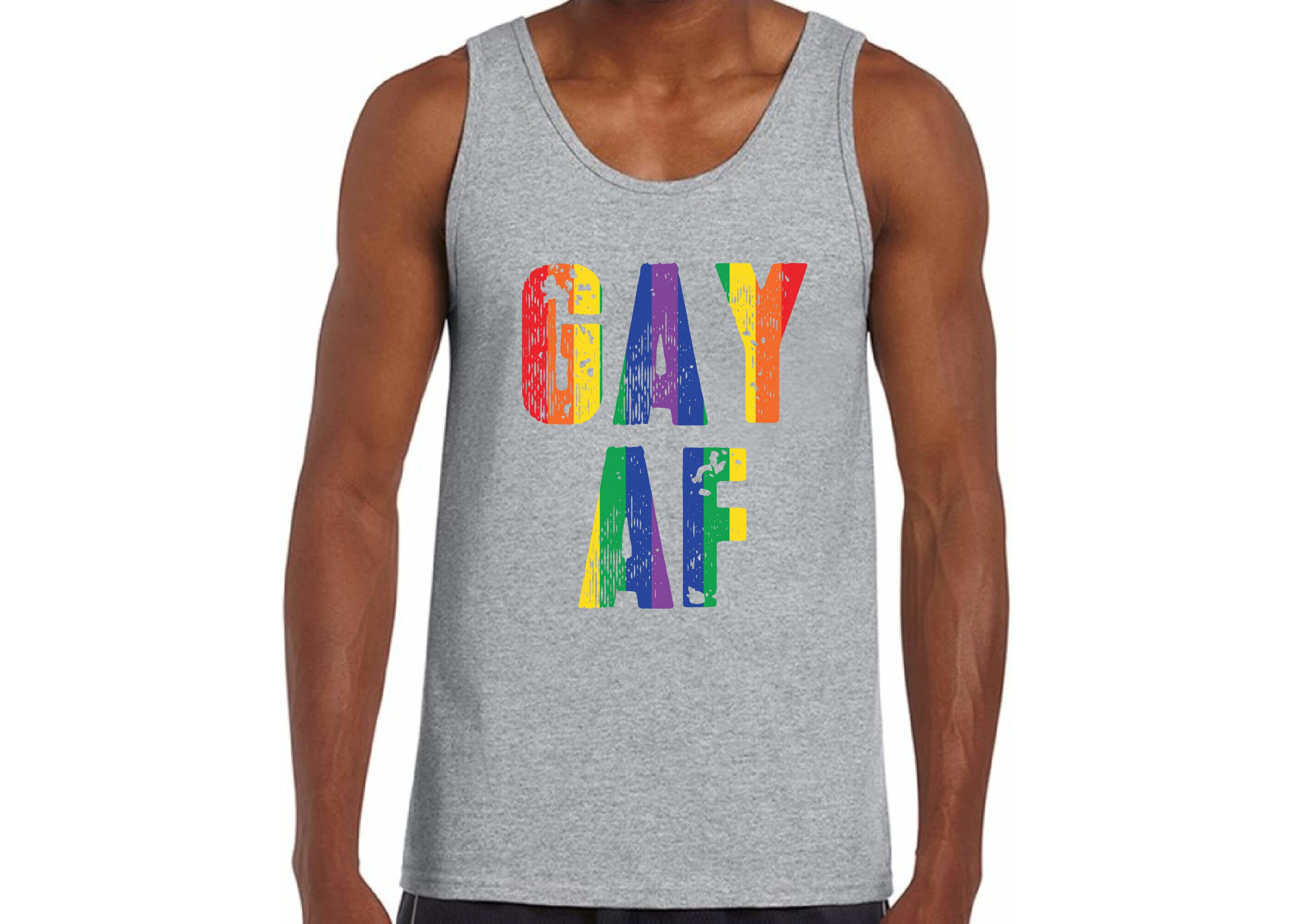 Gay AF Tank Top Gay AF Tank Tops for Men Pride Tanks Rainbow Etsy