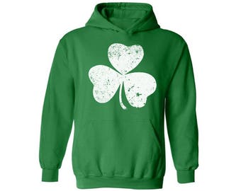Clover Leaf Hooded Sweatshirt Shamrock 