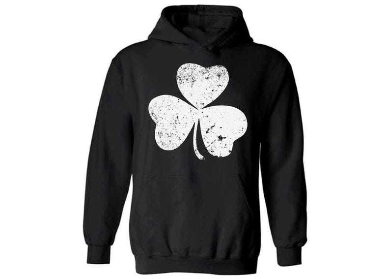 Clover Leaf Hooded Sweatshirt Shamrock Hoodie Sweater for Men and Women Lucky Outfits St. Patrick's Day Gifts for Him and Her Irish Party image 2