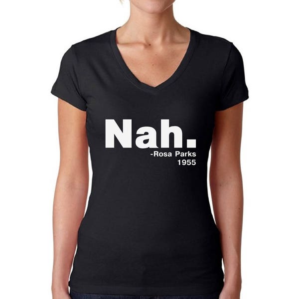 1955 Nah V neck Tshirts Tops Rosa Parks Women's V-neck Shirts