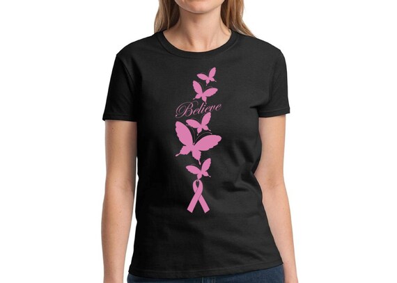 Butterfly Pink Ribbon Rhinestone Sweatshirt PlusSize Unisex Bling Breast Cancer