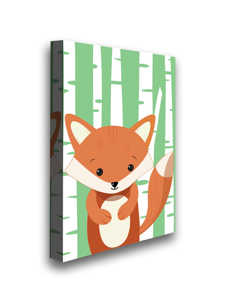 Fox Canvas Fox Wall Art Decor Kids Play Room Decor Cool Kids Room. Fox Picture Ready to Hang Fox Printed Canvas Girls Room Nifty Decor