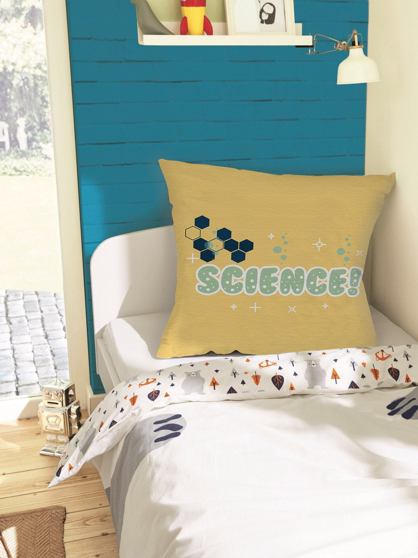 Niños jugar habitación almohada decorativa cubiertas ciencia | Etsy