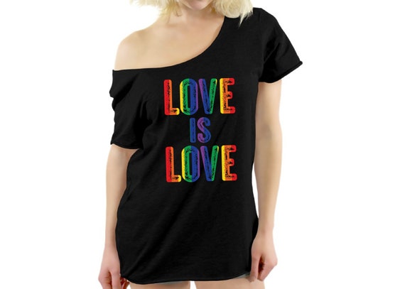 Love is Love Shirt Gay Pride off Shoulder Rainbow Flag Shirts | Etsy