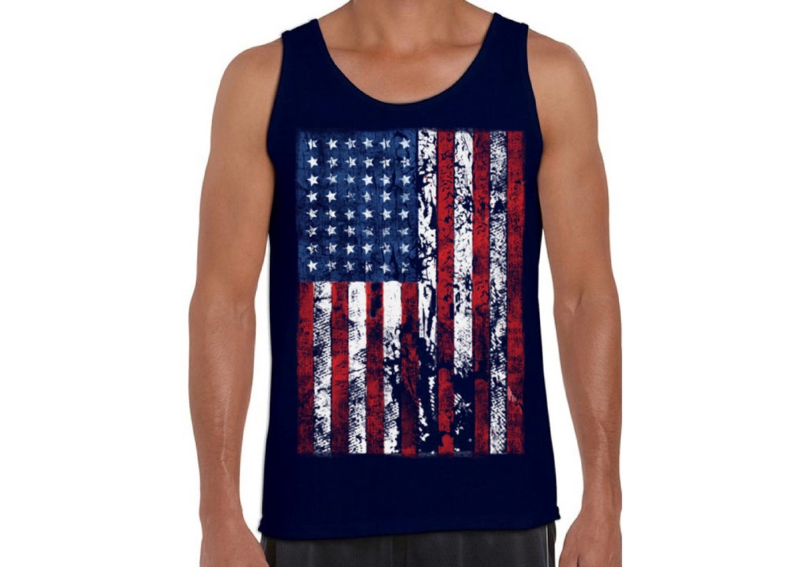 American Flag Tank Top USA Tank for Men 4th of July Muscle Etsy