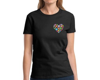 Love Autism Puzzle Shirt Autism Love Puzzle Tshirt for Women Women's Autism Awareness Shirts Autism Heart Shirt Autism Support Gifts for Her