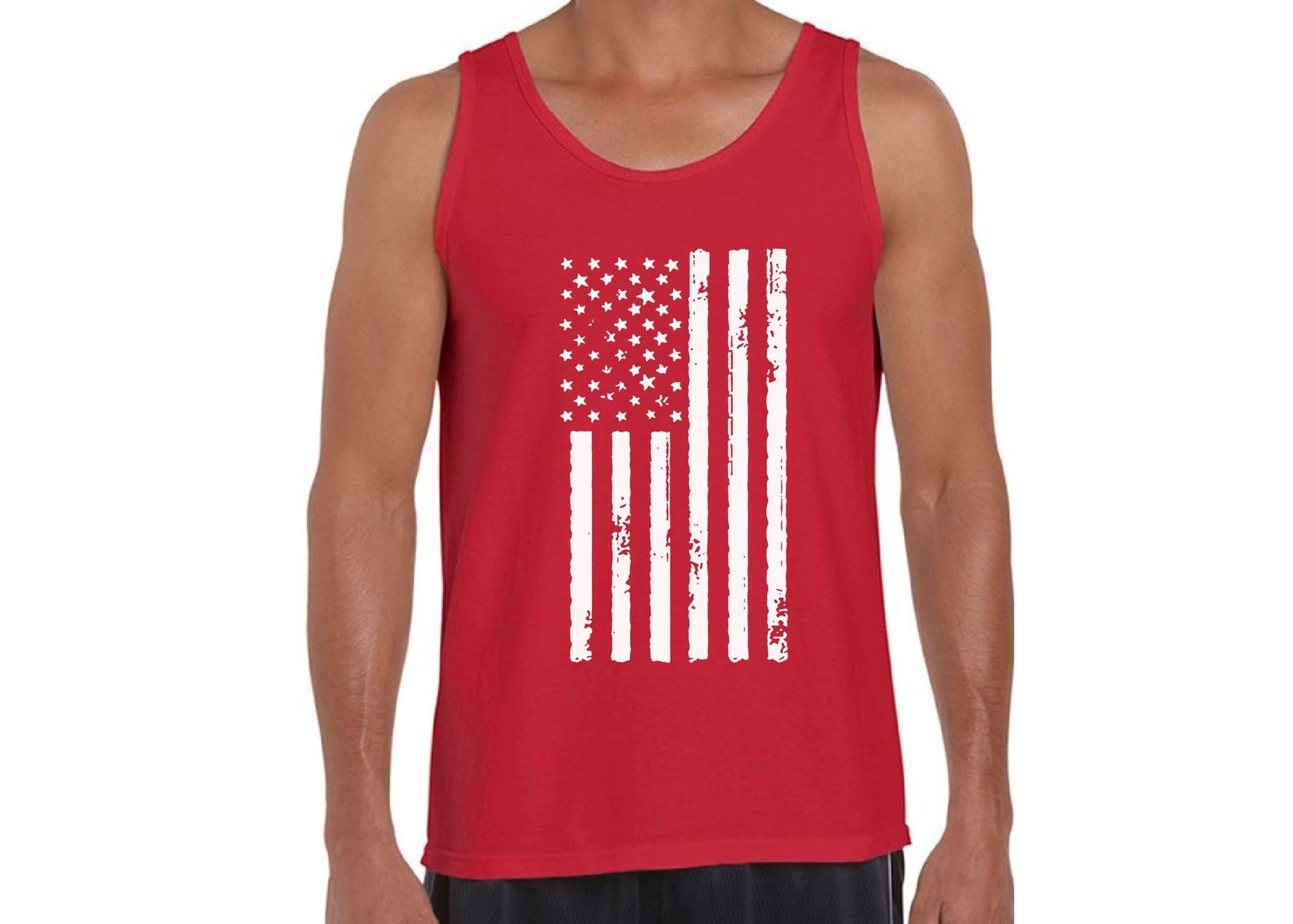 American Flag Tank Top Men's USA Flag Tank American Etsy