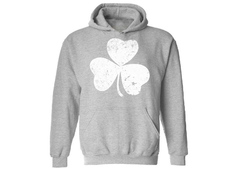 Clover Leaf Hooded Sweatshirt Shamrock Hoodie Sweater for Men and Women Lucky Outfits St. Patrick's Day Gifts for Him and Her Irish Party image 4