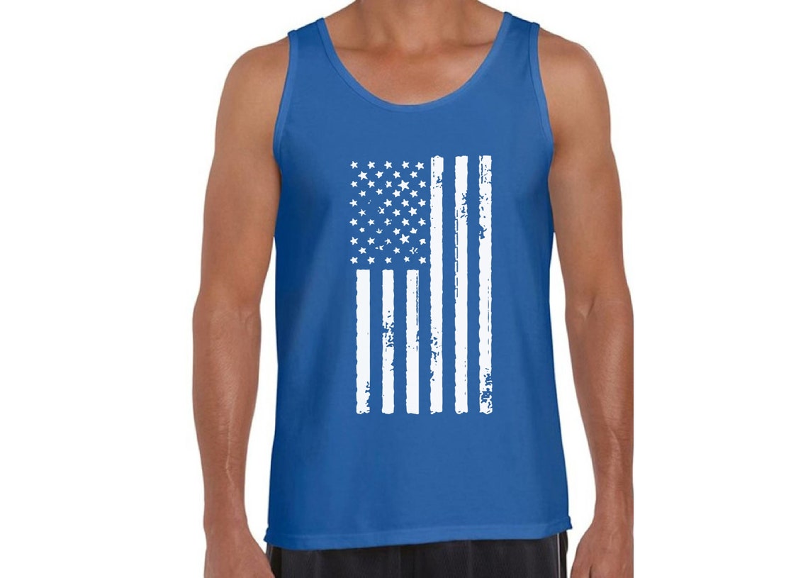 American Flag Tank Top Men's USA Flag Tank American Etsy