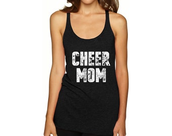 Cheer Mom Racerback Tank Top Cheerleader Mom Tank Top Sports Mom Racerback Tank Top Mother's Day Tank Mom Fan Sleeveless Shirt Mom Gifts