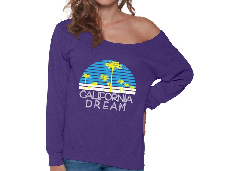 California Sweater for Women California Dream Off Shoulder Sweatshirt