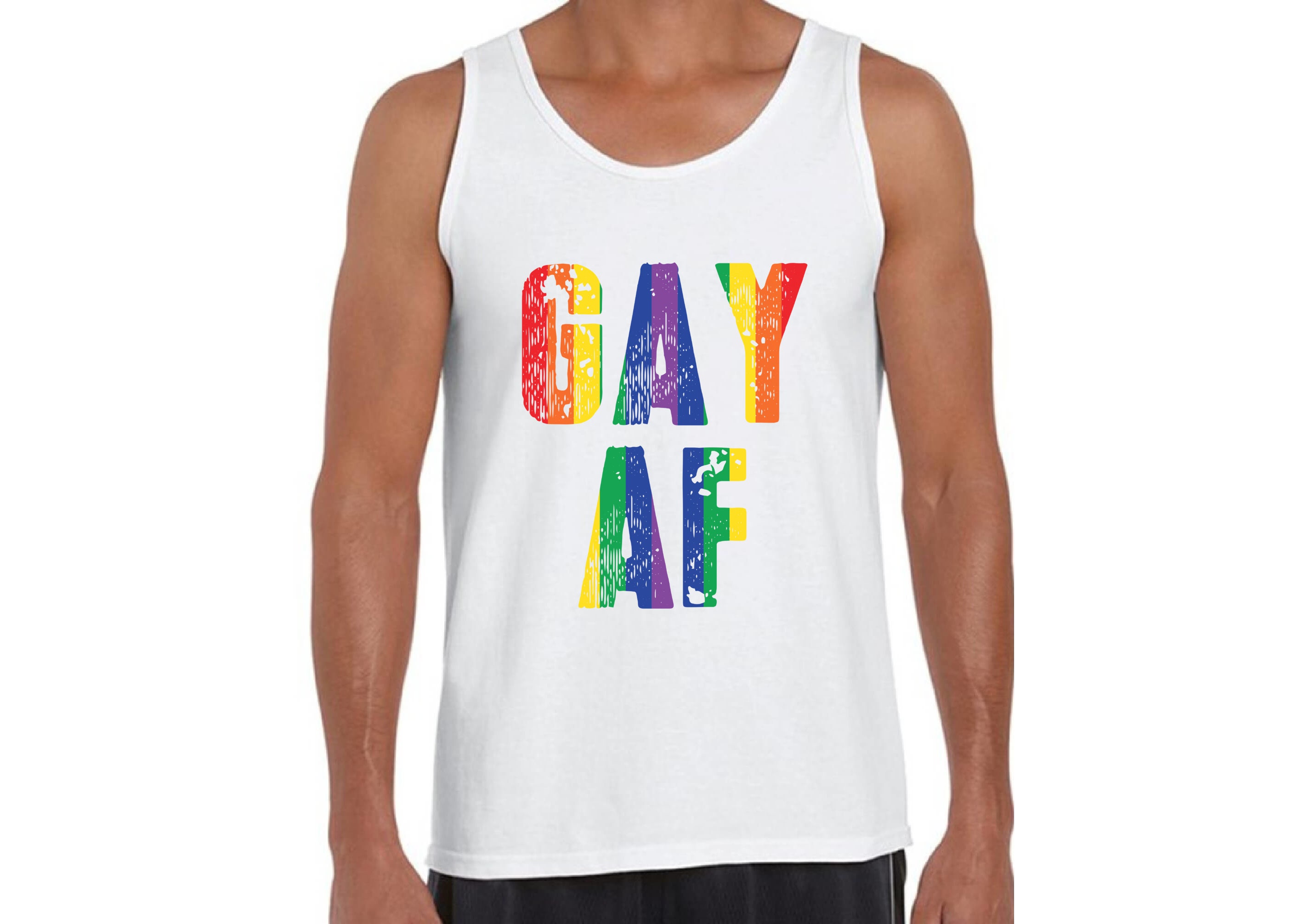 Gay AF Tank Top Gay AF Tank Tops for Men Pride Tanks Rainbow Etsy