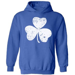 Clover Leaf Hooded Sweatshirt Shamrock Hoodie Sweater for Men and Women Lucky Outfits St. Patrick's Day Gifts for Him and Her Irish Party image 3