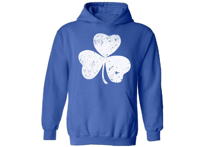 Clover Leaf Hooded Sweatshirt Shamrock Hoodie Sweater for Men and Women Lucky Outfits St. Patrick's Day Gifts for Him and Her Irish Party image 3