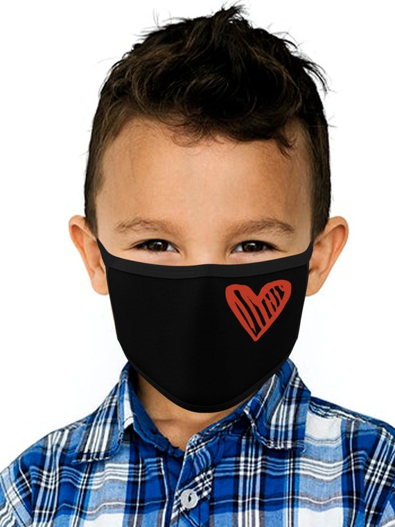 Cute and Funny Mask for Boys Girls Heart Children Face Mask Etsy