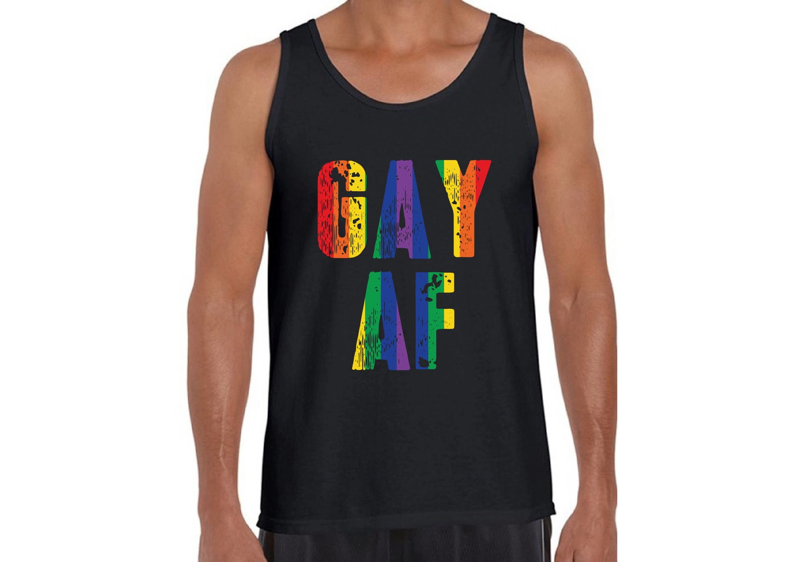 Gay AF Tank Top Gay AF Tank Tops for Men Pride Tanks Rainbow Etsy