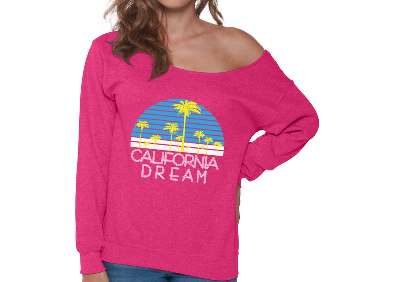 California Sweater for Women California Dream Off Shoulder Sweatshirt