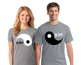 Couples Matching Yin Yang T Shirts Yin Shirt Yang Tshirt Yin Yang Shirts for Couples Valetine's Day Shirts Couples Valentine Gifts