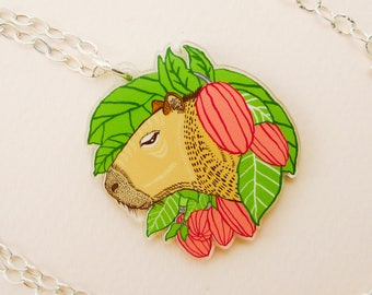 Capybara jewelry, capybara necklace, guinea pig, cute guinea pig, animal jewelry, capybara, cool necklace, quirky gift, quirky jewelry