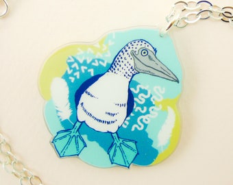 Blue footed booby jewelry, Blue footed booby necklace, Blue footed booby, cute Blue footed booby, animal jewelry, bird necklace, quirky